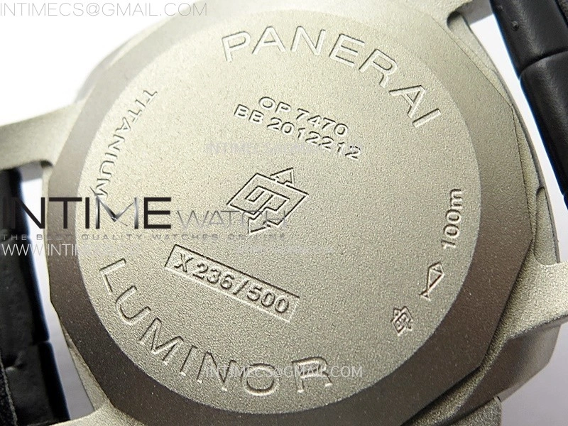PAM1279 X Luminor GMT 42mm Titanium VSF 1:1 Best Edition Blue Dial on Black Leather Strap P.9011 Super Clone